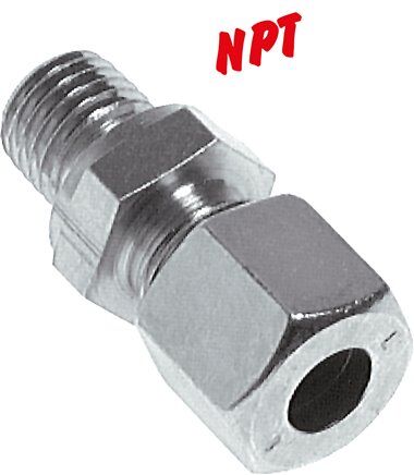 Blocco ad anello di taglio diritto NPT 1/2"-14 S (M22x1.5), acciaio zincato
