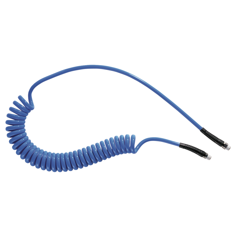 Tubi spiralati in poliuretano Prevost 5 x 8 mm - 2 m con attacco filettato fisso e attacco filettato girevole