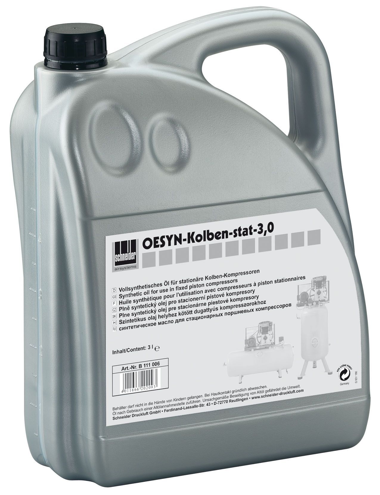Olio Schneider OESYN piston-stat 3.0 DGKB111006