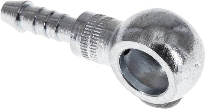 Nipplo per tubi flessibili con anello da 10 mm, 4 - 5 mm, acciaio zincato