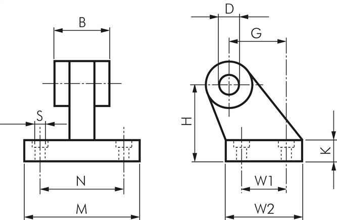 ISO 15552-90° fixation pivotante à pattes 160 mm, aluminium