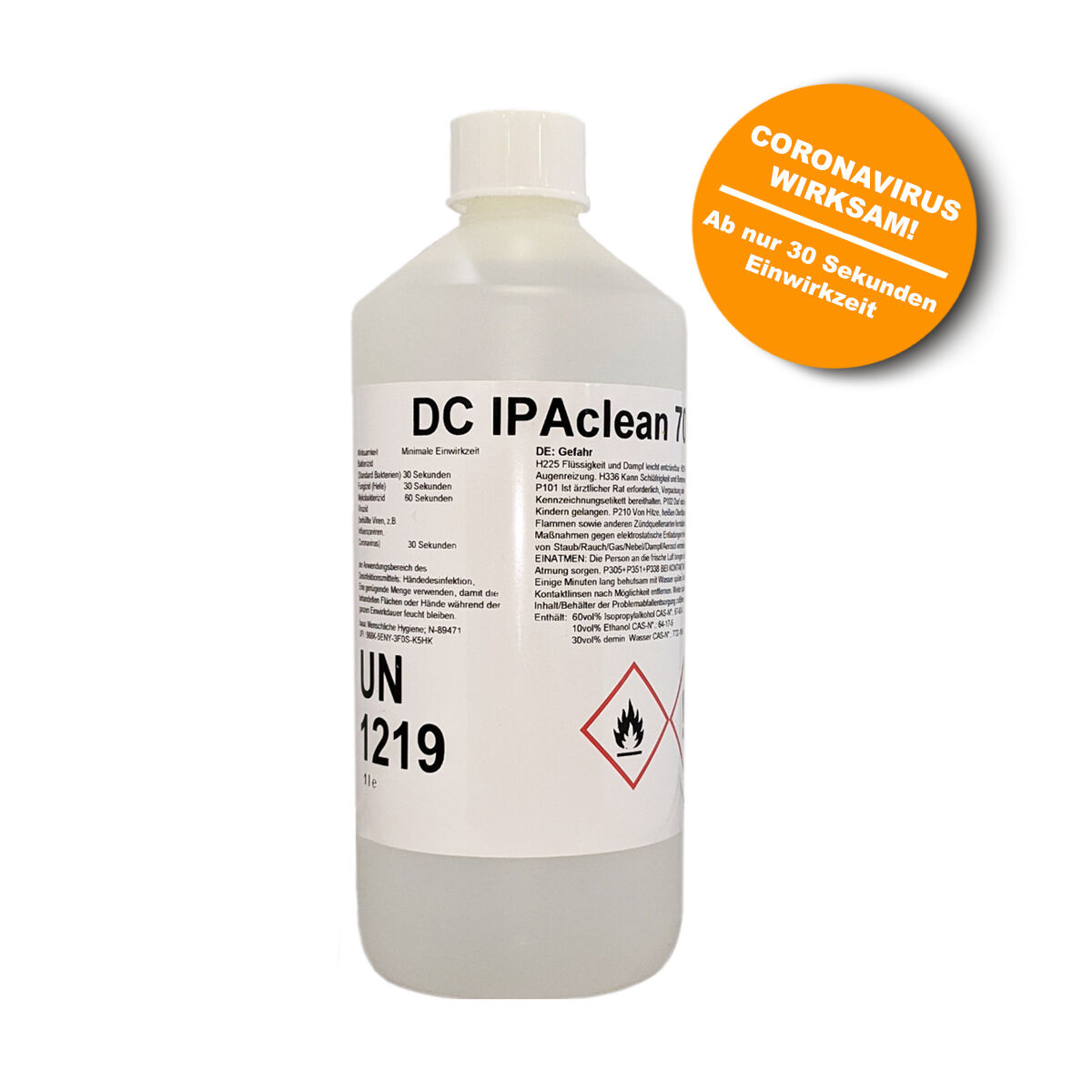 Desinfektionsmittel DC IPAclean 70 | 1 Liter zur Händedesinfektion