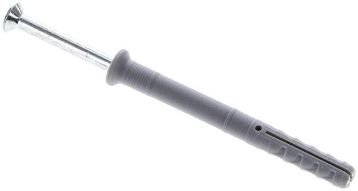 Tassello per chiodi FISCHER 6x60, confezione da 100 pezzi, standard (testa svasata)