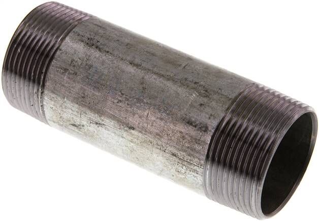 Nipplo doppio per tubi R 1-1/2"-120mm, tubo in acciaio ST 37 zincato