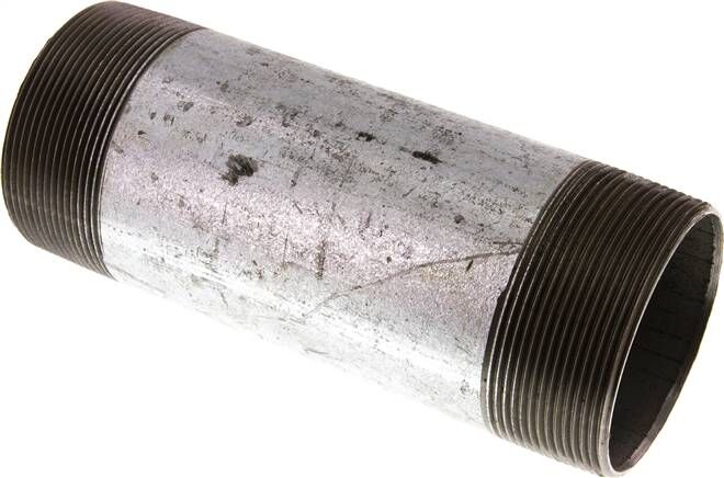 Mamelon double de tuyau R 2-1/2"-180mm, tube en acier ST 37 galvanisé