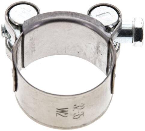 collier de serrage à boulon articulé Eco 20mm, 32 - 35mm, 1.4016 (W2)