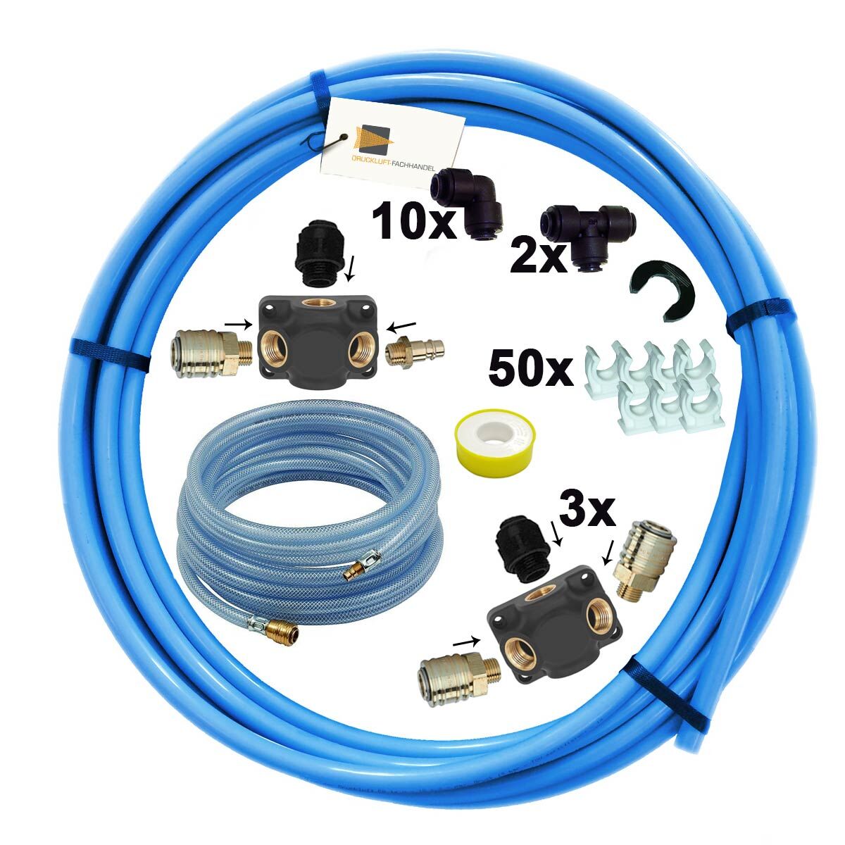 OFFERTA Set di partenza per tubi fai-da-te 25 m x 22 mm incl. accessori