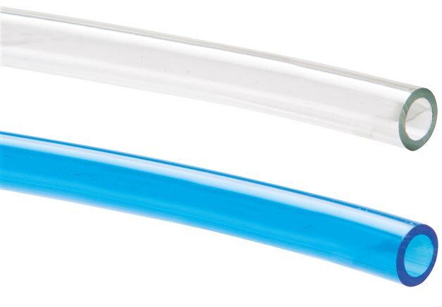 Tuyau en polyuréthane alimentaire 8 x 5mm, bleu-transparent