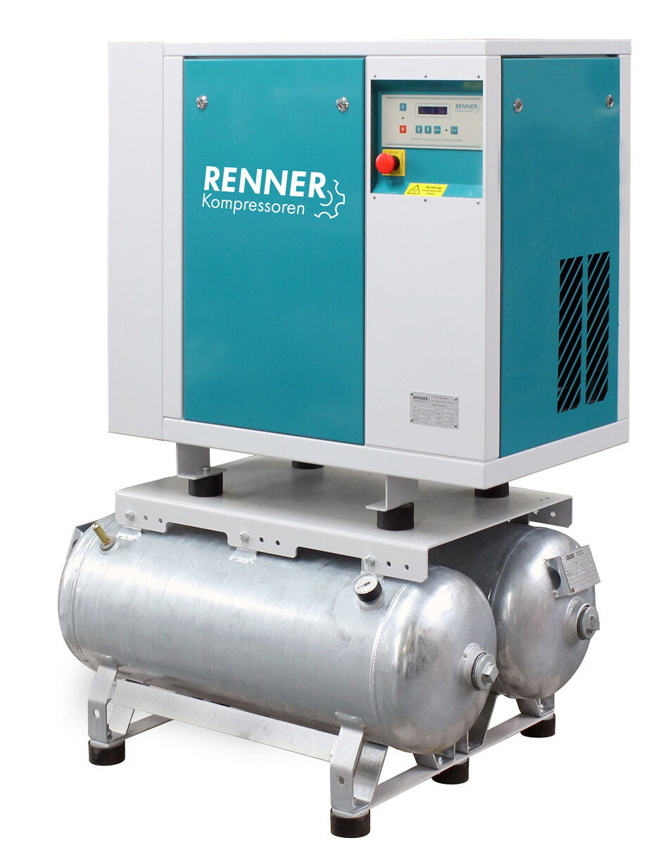 RENNER-Compressore SLD-I 3.7 su recipiente in pressione da 2x90 litri - Compressore scroll senza olio per l'industria