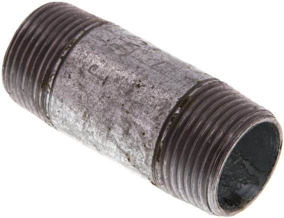 Nipplo doppio per tubi R 3/4"-60mm, tubo in acciaio ST 37 zincato
