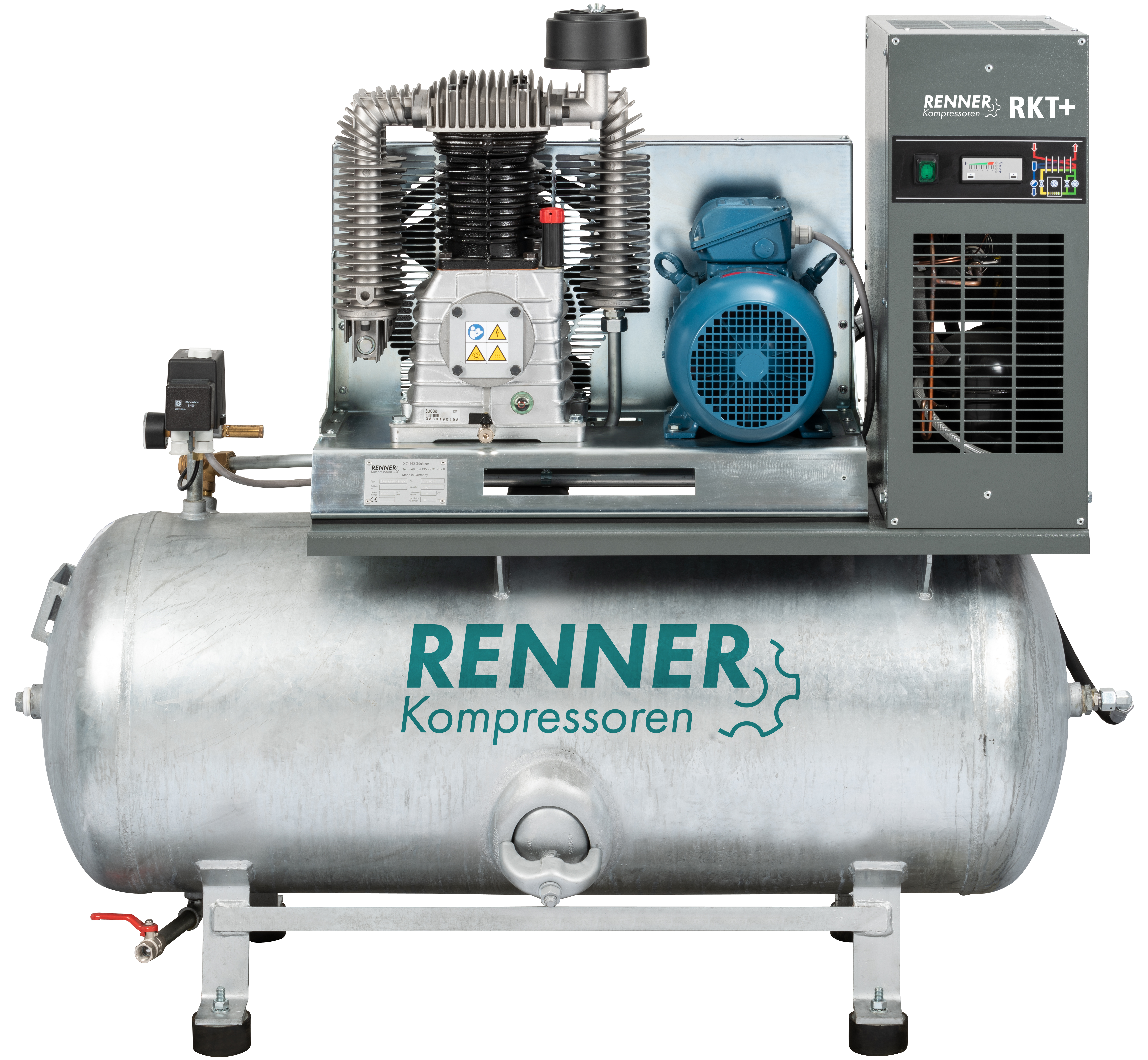 RENNER RIKO 960/500 KT Industrie-Kolbenkompressor 10 bar - verzinkter Behälter, Kältetrockner