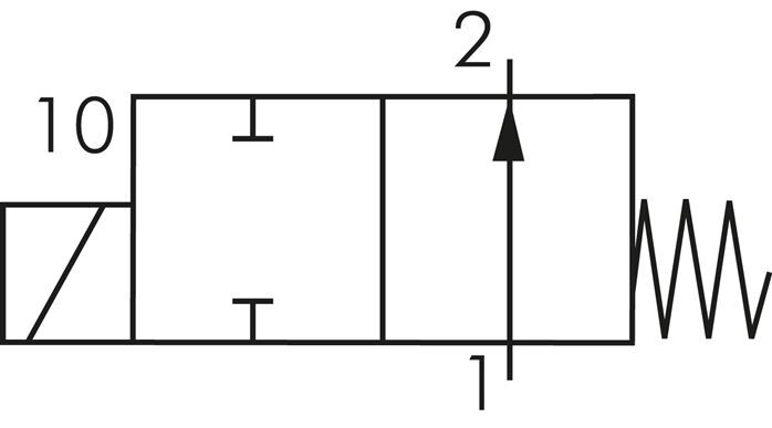 Elettrovalvola a vite cava G 1/8"-G 1/8", 2/2 vie, 230 V AC (NO)Pezzo ad anello in PE