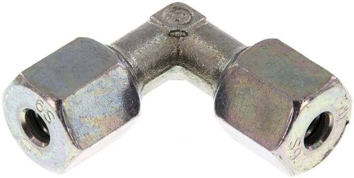 Raccordo ad anello di taglio a gomito 6 S (M14x1,5), acciaio zincato