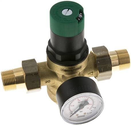 Riduttore di pressione per acqua potabile R 3/4", 1,5 - 6 bar, DVGW, PE 25bar