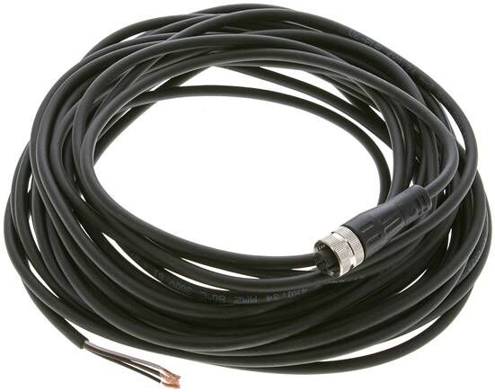 Câble avec connecteur M12 femelle, 10 m, droit, 4 extrémités de câble libres (broche 1 à 4)