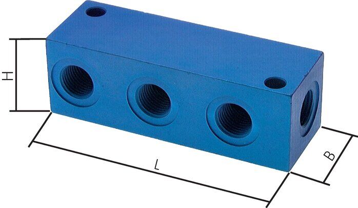 Verteilerleiste 4x G 1/8", Aluminium