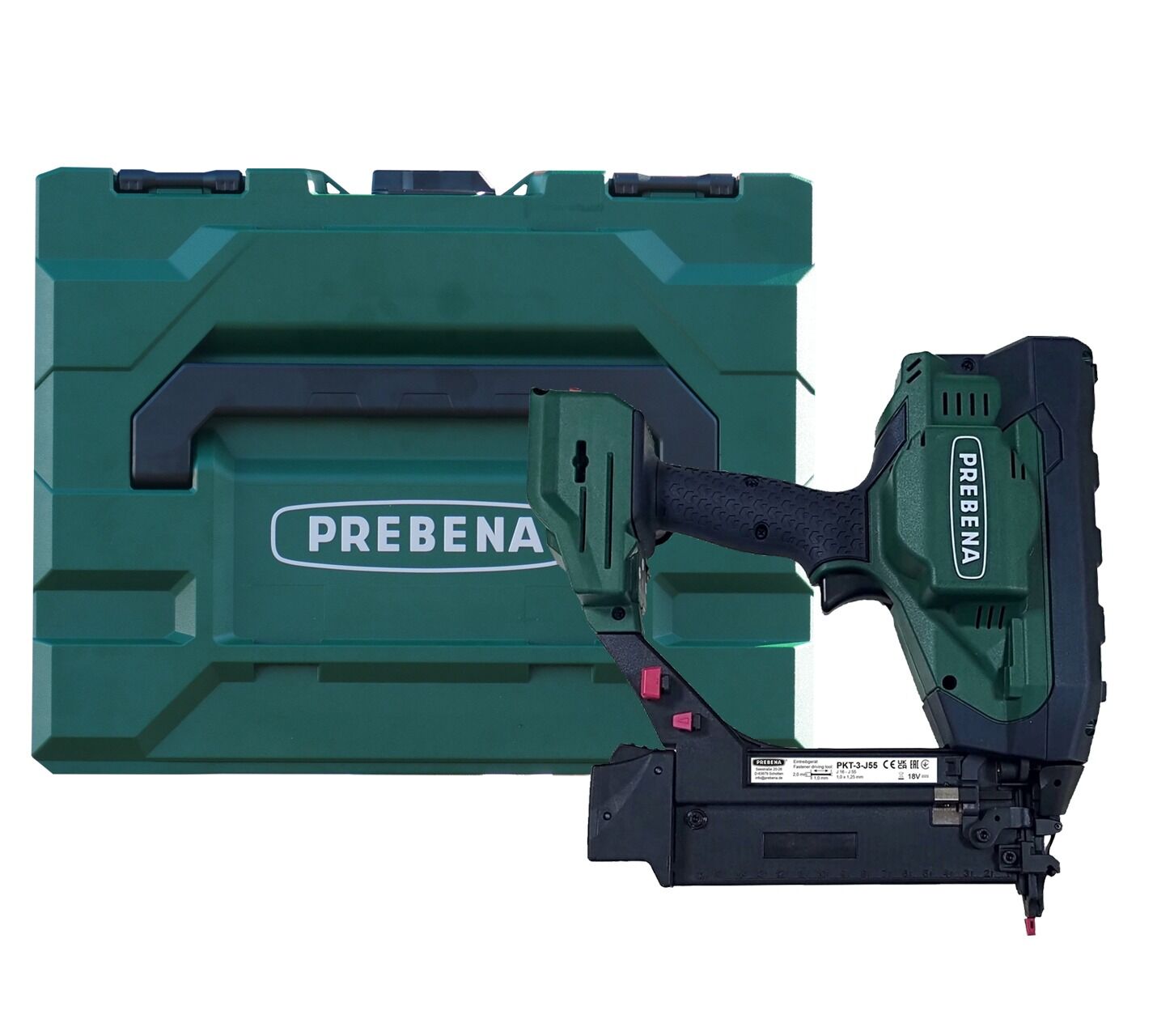 Set chiodatrice pneumatica a batteria Prebena per graffette tipo ES da 15-40 mm