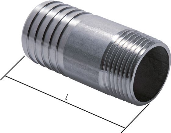 Gewindetülle ohne Bund R 3/4"-25 (1")mm, 1.4571