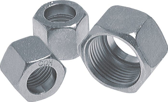 Dado di raccordo DN13, M 22 x 1,5, foro 17,4 mm, 1.4301
