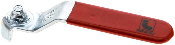 Poignée combinée-rouge, taille 3, acier plat (acier galvanisé avec revêtement plastique)
