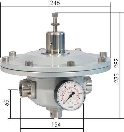 Riduttore di pressione di precisione G 1", 15 - 700 mbar per CO2