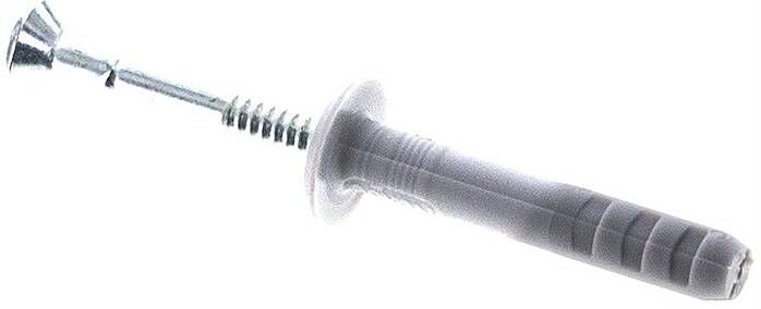 Tassello per chiodi FISCHER 5x30, confezione da 100 pezzi, con bordo piatto (testa a fungo 9 mm)