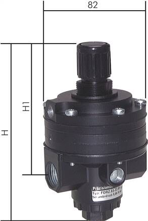 Präzisionsdruckregler (Volumenbooster) G 1/2", mit Justageknopf zur Offseteinstellung bis +1 bar