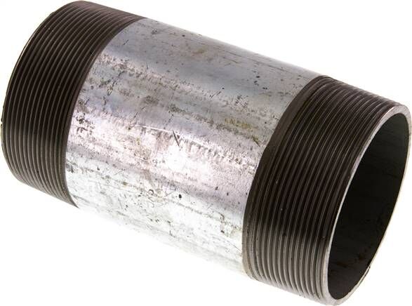 Nipplo doppio per tubi R 3"-150mm, tubo in acciaio ST 37 zincato