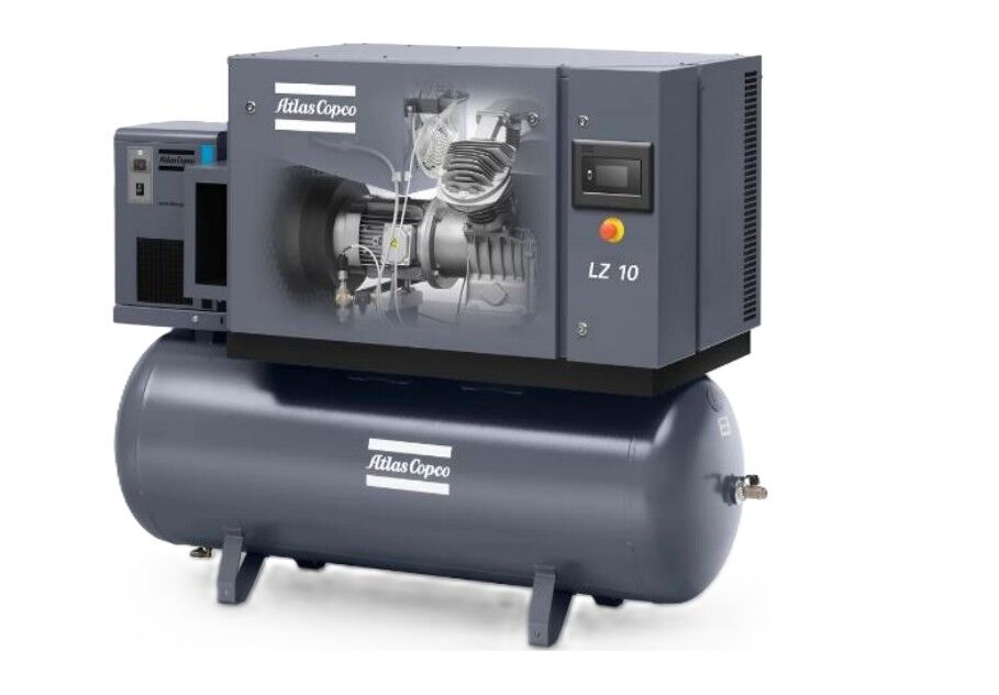 Compressore a pistone Atlas Copco LZ 10 - 10 bar montato su base