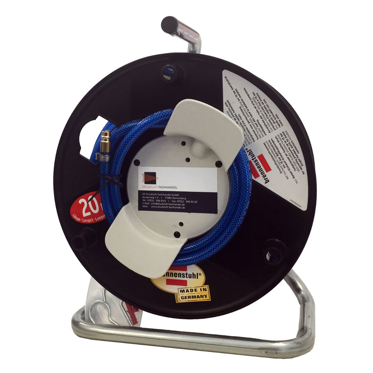 Avvolgitubo con 20 metri di tubo in tessuto PVC "Made in Germany