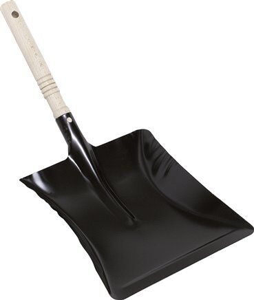 Paletta industriale, manico in legno, metallo, laccato nero, 22 cm