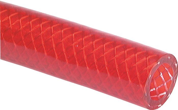 Tubo in tessuto PVC 6x12.0mm, rosso, venduto al metro