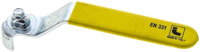 Poignée combinée jaune, taille 4, acier plat (acier galvanisé avec revêtement plastique)