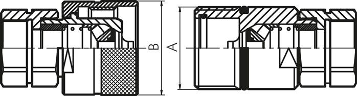 Accoppiamento a vite in acciaio inox, dimensione otturatore 3, G 1/2"(IG)