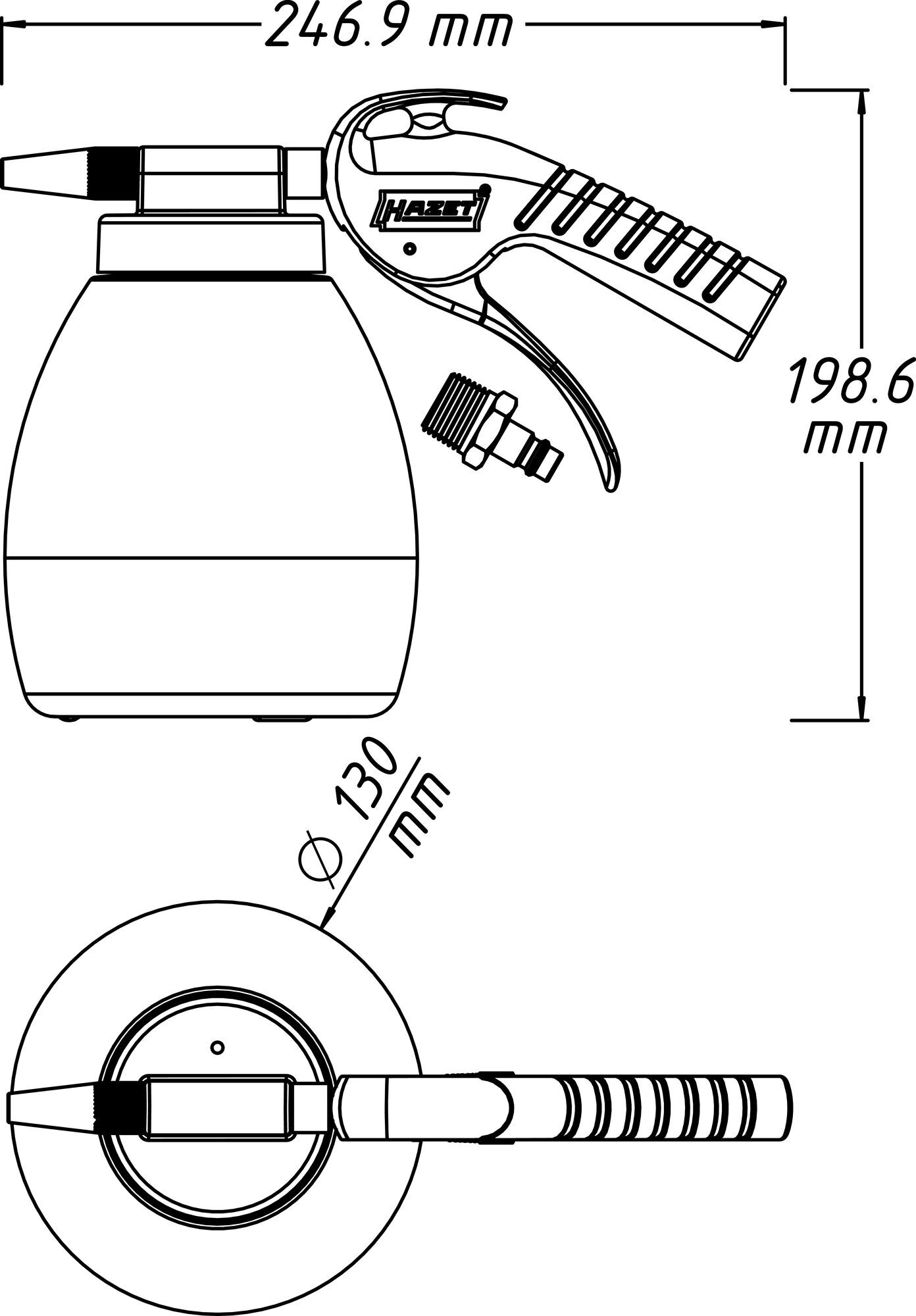 Pistola per sabbiatura a soda HAZET 9045P-1