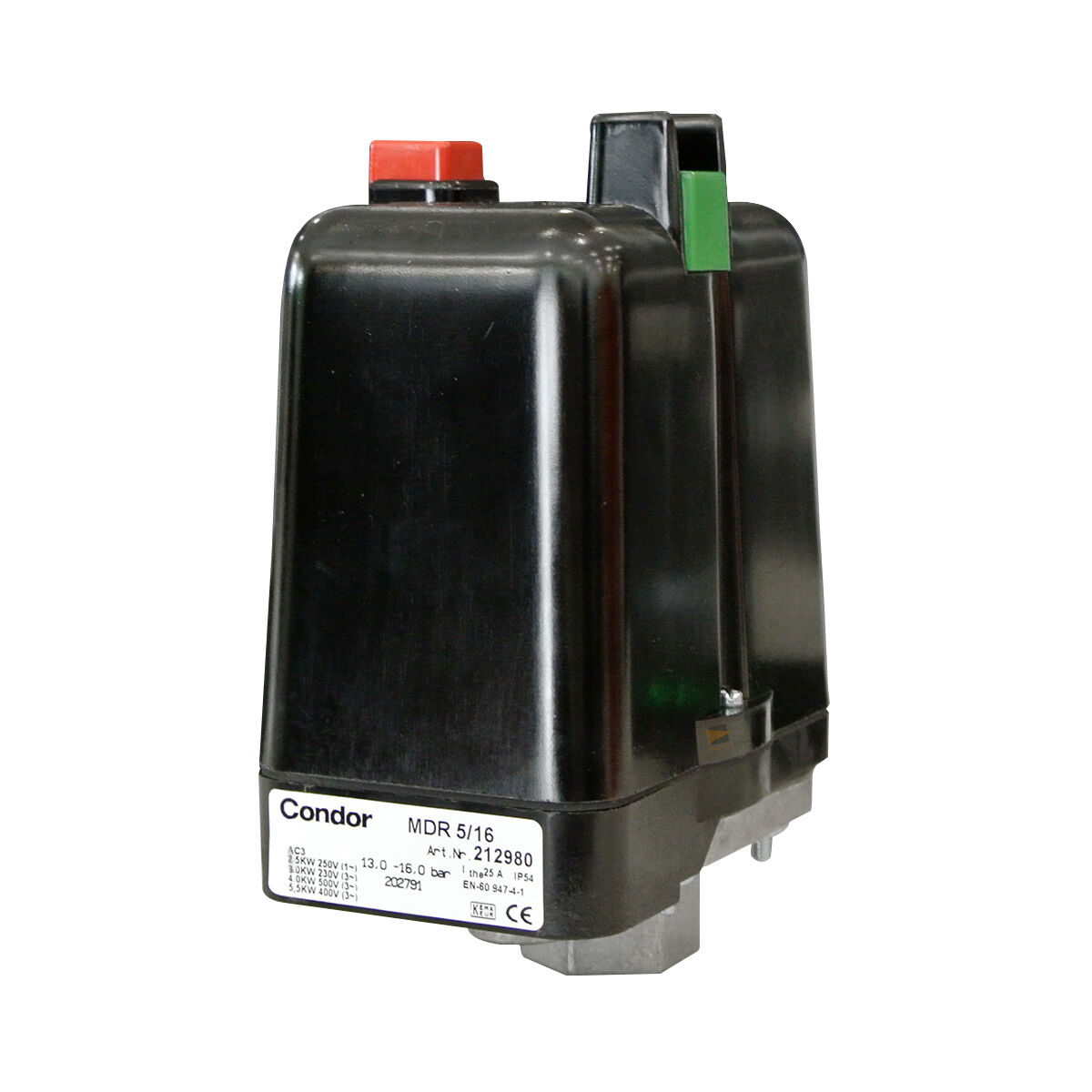 Pressostato Condor MDR-5/16-K 2,5-16 bar G 1/2" 212980 con interruttore on-off
