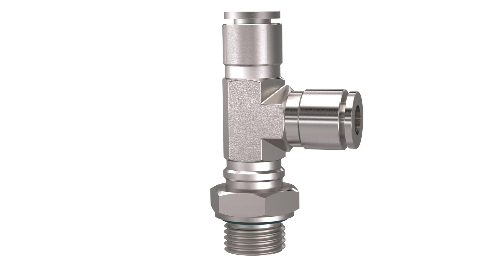 T-Steckverschr., L-Form, drehbar, G 3/8 a., Schlauch-Ø 10, ES 871.038-10 ES