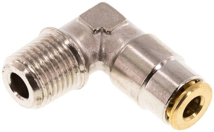 Raccordo a innesto rapido a L ad alta pressione M 10x1 (conico)-4 mm (fisso)