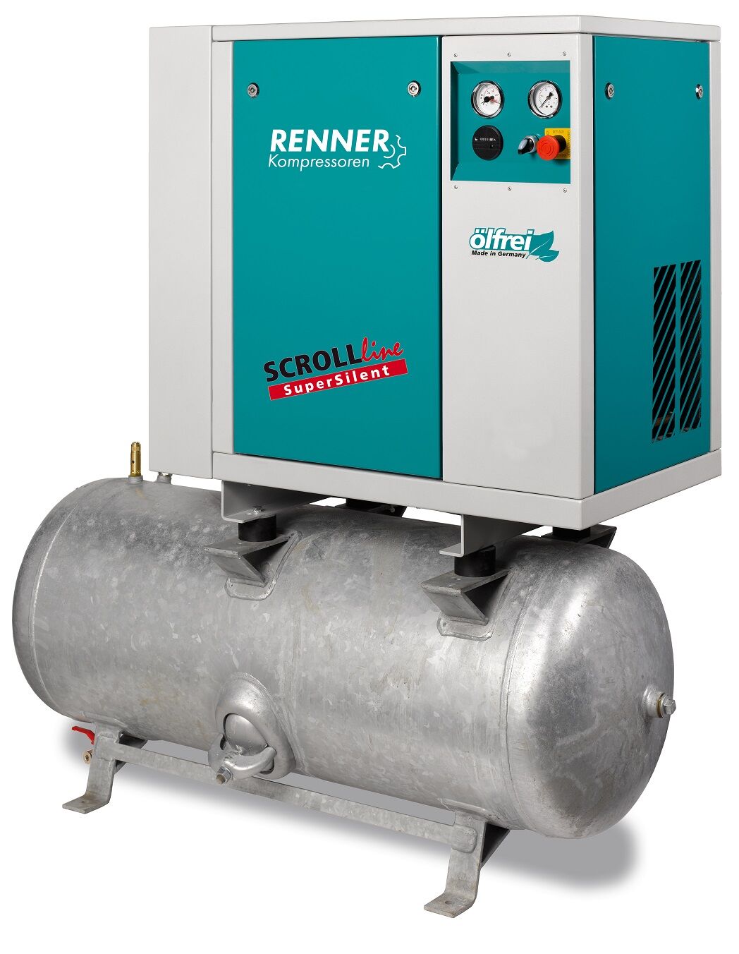 RENNER-Kompressor SLD-S 2,2 auf 90 Liter Druckbehälter - SuperSilent ölfreier Scrollkompressor