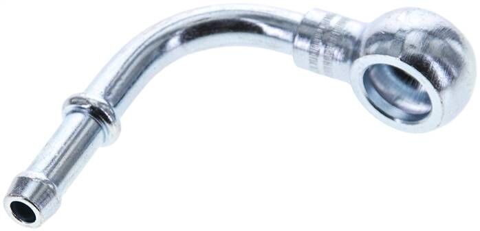 nipplo a 90° per tubo flessibile Anello da 10 mm, 5 - 6 mm, acciaio zincato