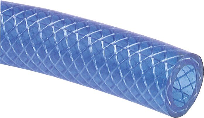 Tuyau tissé en PVC 9 (3/8")x15,0mm, bleu, vendu au mètre