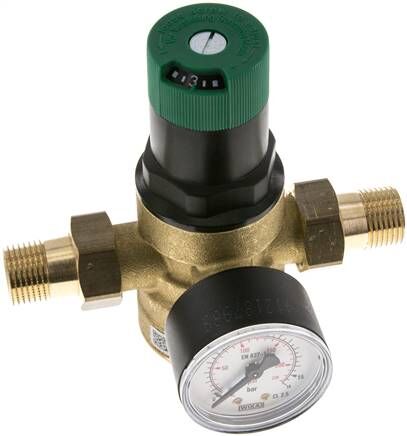 Riduttore di pressione per acqua potabile R 1/2", 1,5 - 6 bar, DVGW, PE 25bar