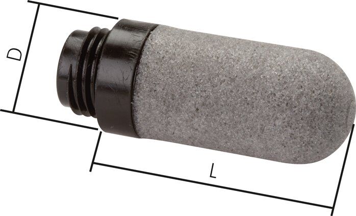Silenziatore in plastica, sinterizzato (standard), G 1/8