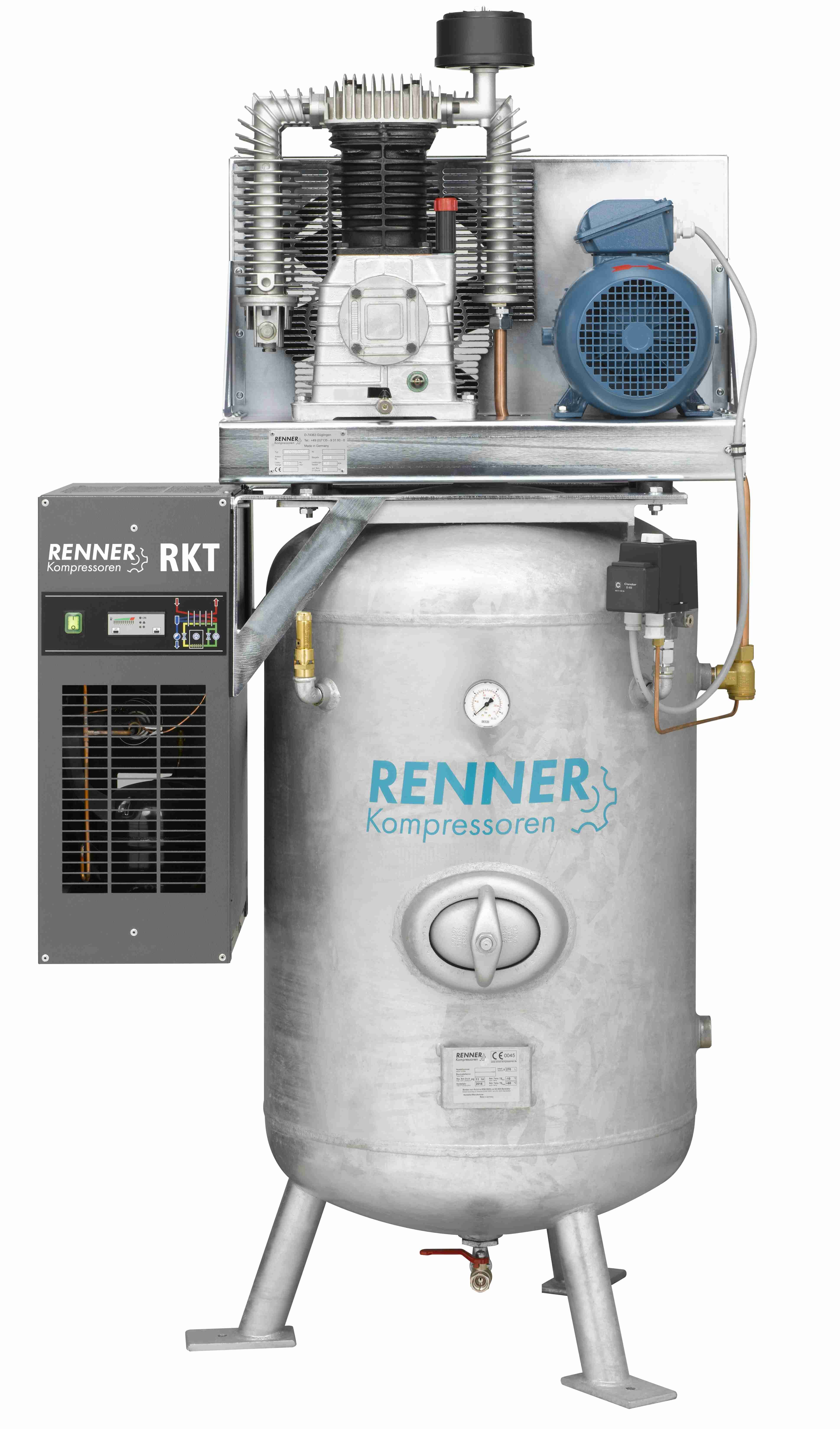 RENNER RIKO H 700/270 ST-KT Industrie-Kolbenkompressor 15 bar - Kältetrockner, Behälter
