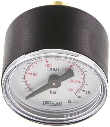 Manometer waagerecht (KU/Ms), 40mm, 0 - 16 bar, G 1/8"