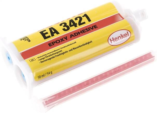 Adesivo epossidico 2K LOCTITE, doppia cartuccia da 50 ml (1:1, sistema A), 3421/50