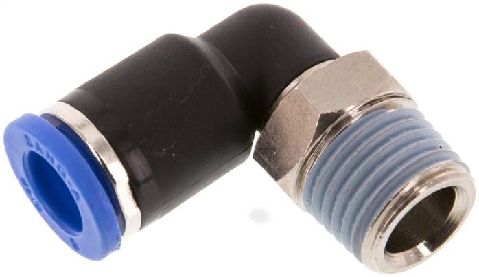 Connettore push-in angolare R 1/4"-8mm, standard IQS