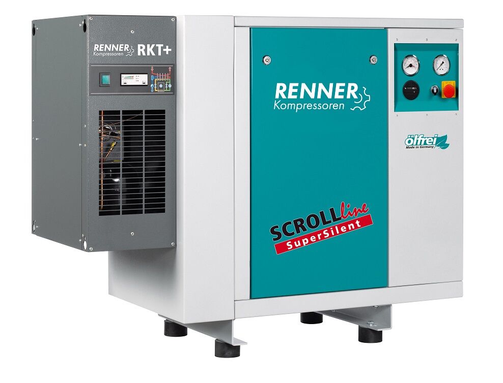 RENNER-Kompressor SLK-S 7,5 mit Kältetrockner - SuperSilent ölfreier Scrollkompressor