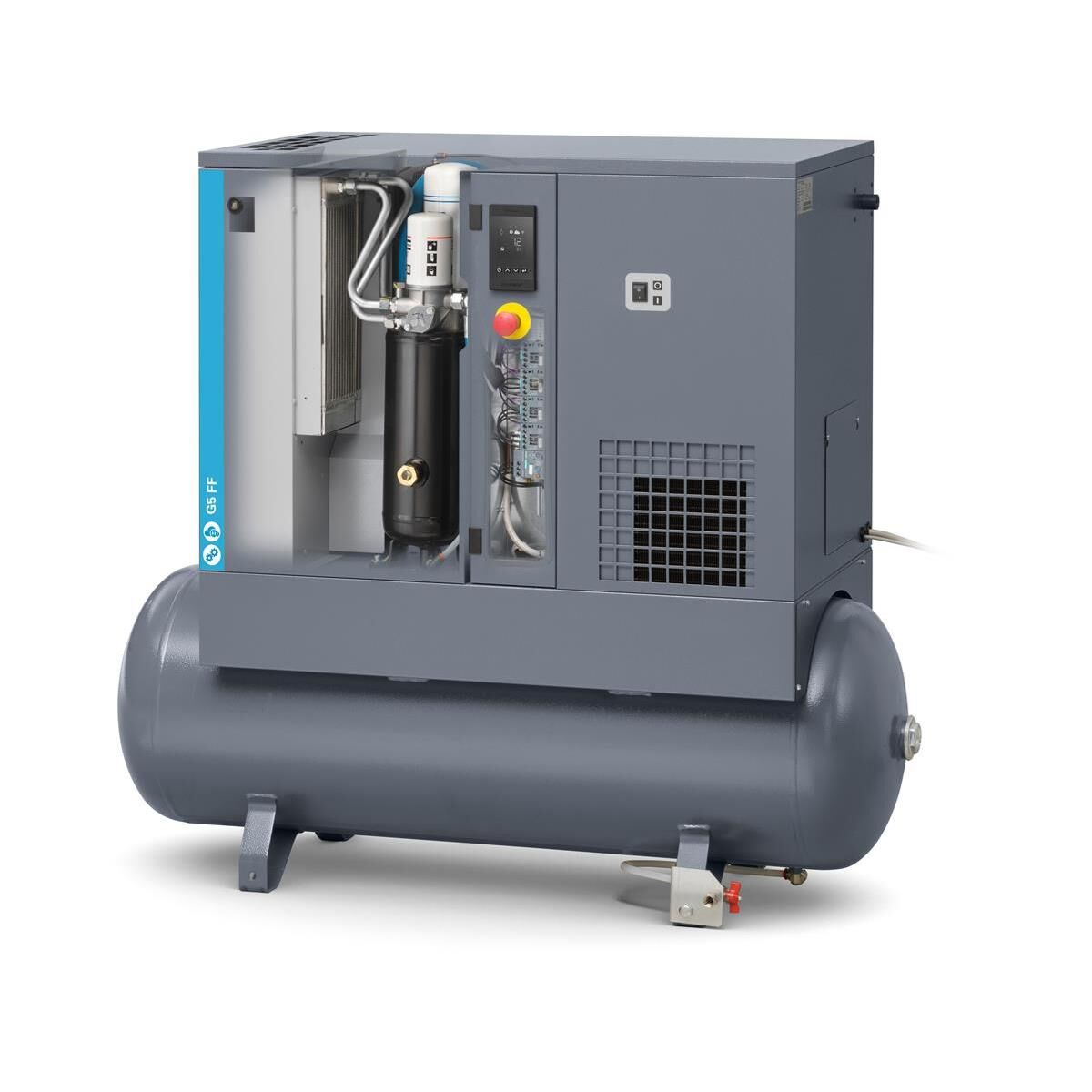 Compressore a vite Atlas Copco G 5 FF- 8 bar, incluso essiccatore a refrigerazione e serbatoio