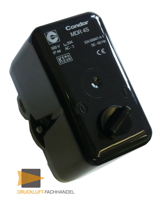 Pressostato Condor tipo MDR 4S/16 K incl. EV 4WS preimpostato a 7,8-9,8 bar